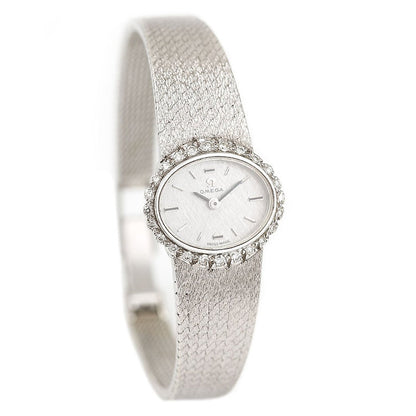 Vintage Ladies Omega 18ct White Gold and Diamond Cocktail Watch