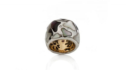 Roberto Coin Panda Diamond, Onyx, Mother of Pearl and 18ct Gold Ring