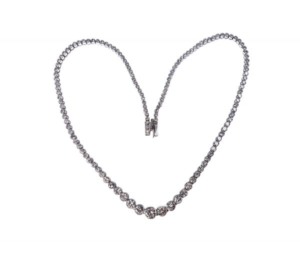 Graduating Diamond Necklace in Platinum, 10.00 carat total