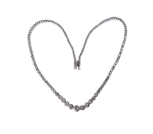 Graduating Diamond Necklace in Platinum, 10.00 carat total