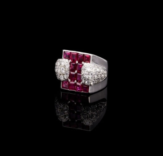 1950s Oscar Heyman Ruby and Diamond Ring