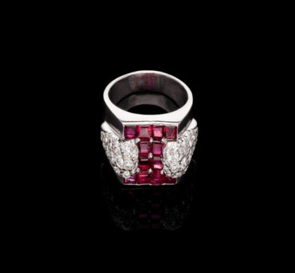 1950s Oscar Heyman Ruby and Diamond Ring