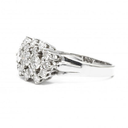Vintage 1.25ct Diamond Cluster Dress Ring in 14ct White Gold