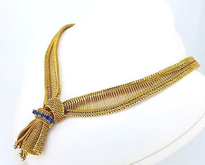 Vintage 1960's Sapphire and Diamond Gold Collar Necklace