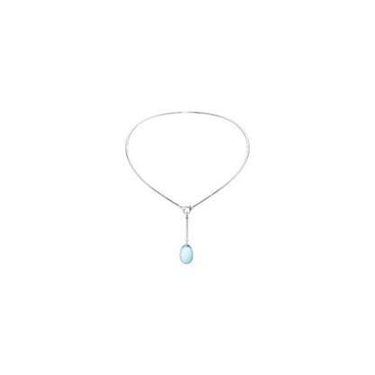 Georg Jensen Blue Topaz and Diamond Dew Drop Pendant