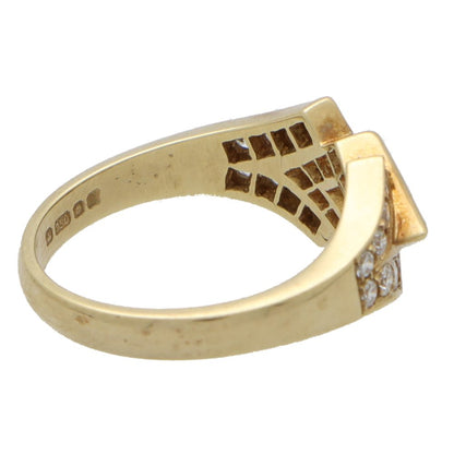 Contemporary Sapphire and Diamond Cluster Dress Ring in 18ct Yellow Gold