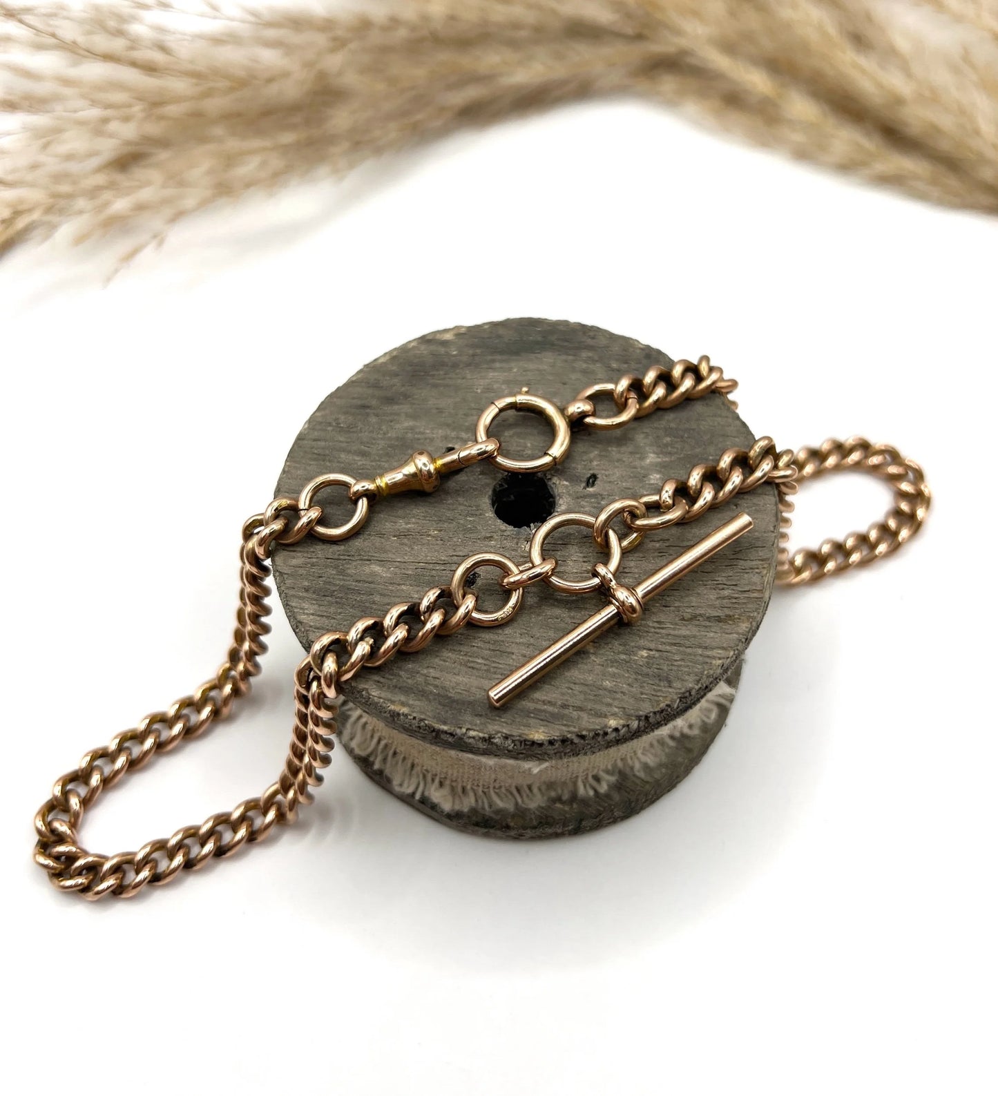 Victorian 9 Carat Rose Gold Albert Chain Necklace, Circa 1880