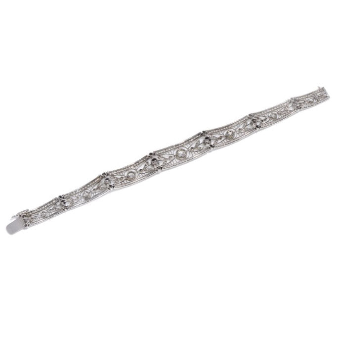 Antique Belle Epoque 4.15ct Diamond Bracelet in Platinum