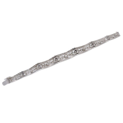 Antique Belle Epoque 4.15ct Diamond Bracelet in Platinum