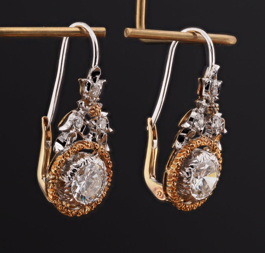 Exclusive Vintage Mario Buccellati 2.50ct Diamond Drop Earrings