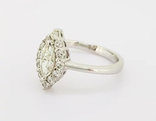 0.99ct Diamond Marquise Cluster Ring, in 18ct white gold