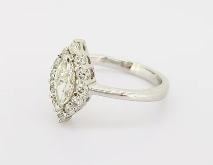 0.99ct Diamond Marquise Cluster Ring, in 18ct white gold