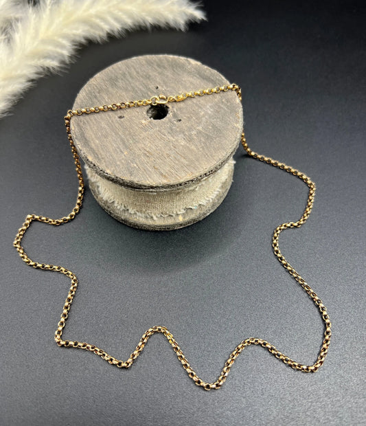 Victorian 15 Carat Rose Gold Belcher Link Chain Necklace, Circa 1890