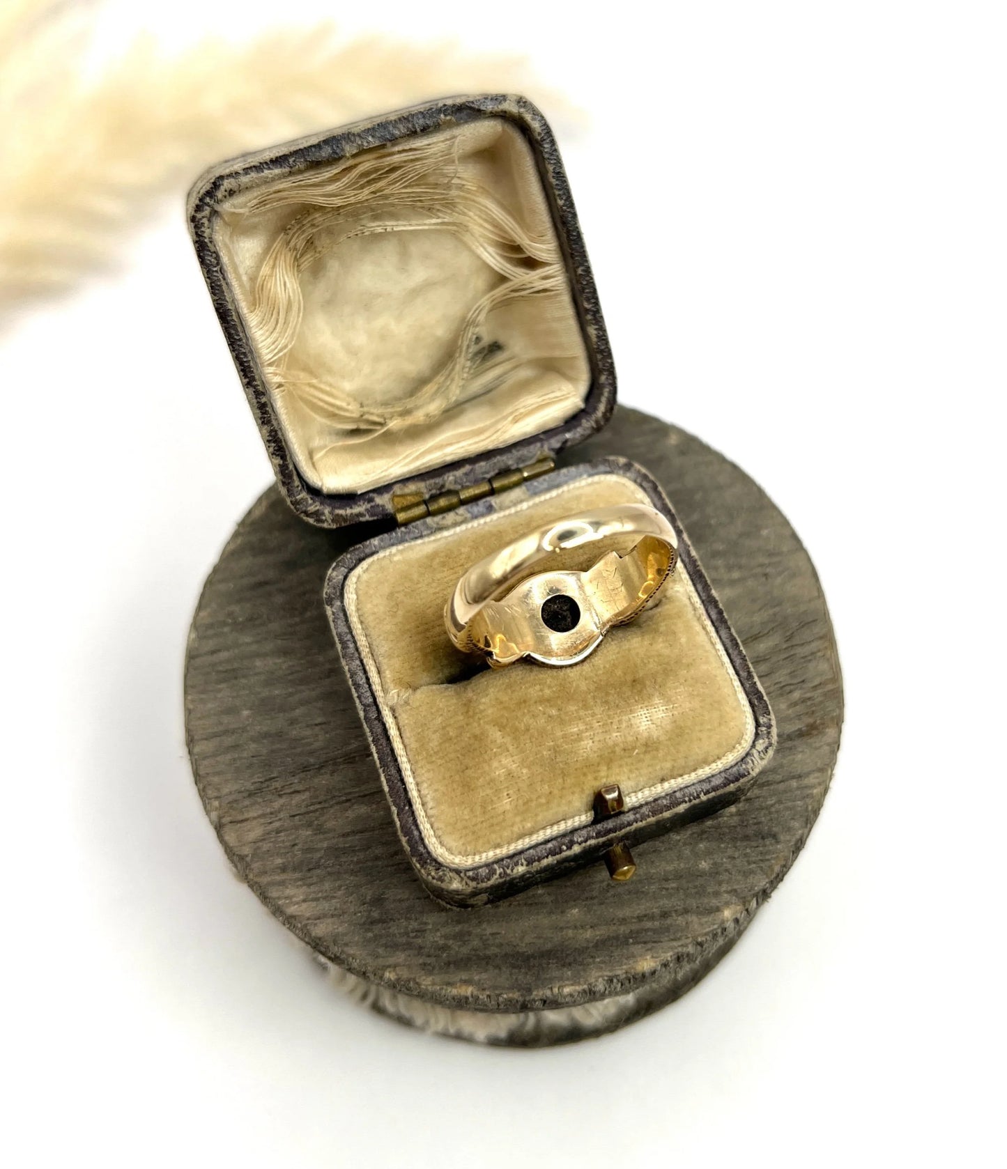 Edwardian 10 Carat Rose Gold Garnet Double-Headed Snake Ring, Circa 1910