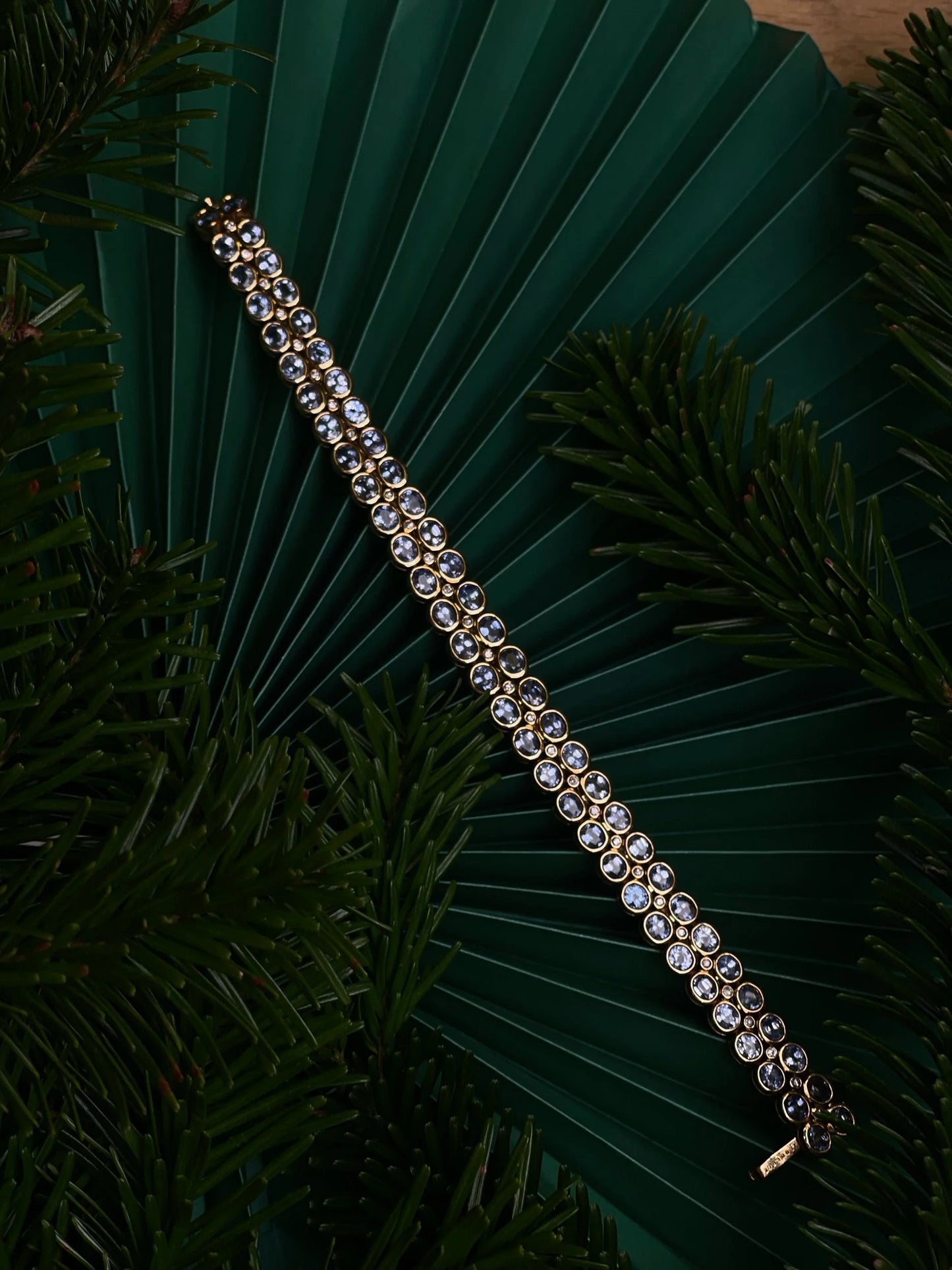 18kt Gold Aquamarine & Diamond Bracelet