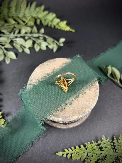Victorian 18 Carat Yellow Gold Diamond Navette/Marquise Ring, Circa 1880