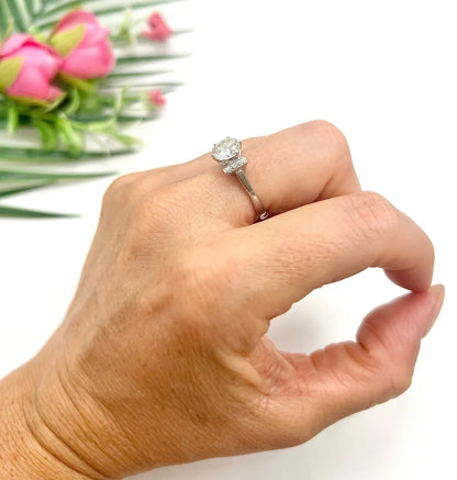 Antique Art Deco 1.20ct Diamond Solitaire Engagement Ring