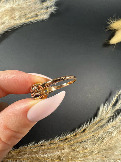 Vintage French 18 Carat Yellow and White Gold Amethyst Ring, Circa 1940