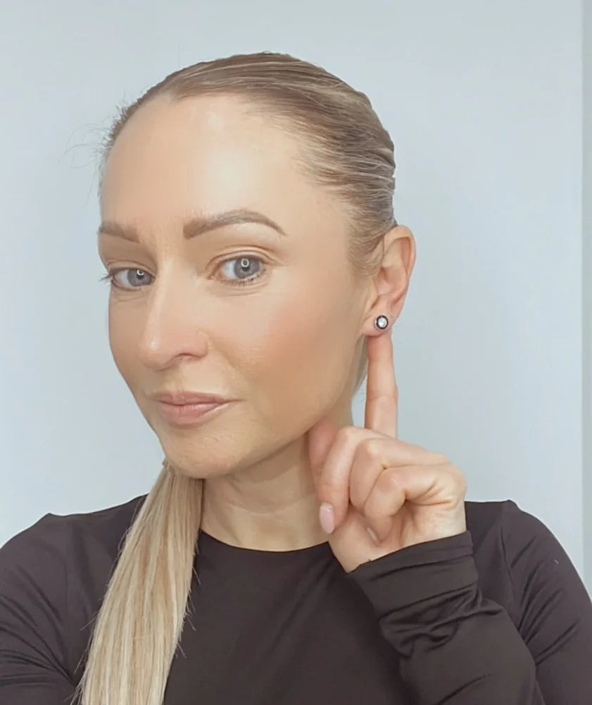 Art Deco Diamond and Sapphire Target Cluster Stud Earrings