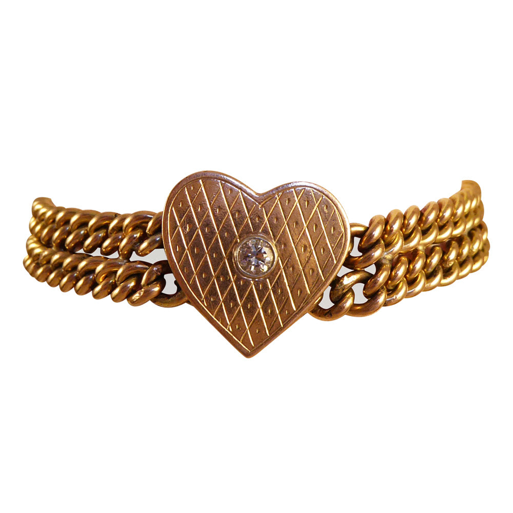 Antique Victorian Love Heart Bracelet