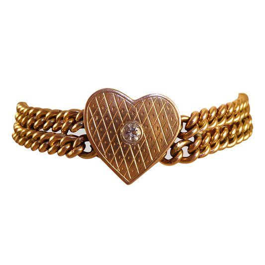Antique Victorian Love Heart Bracelet