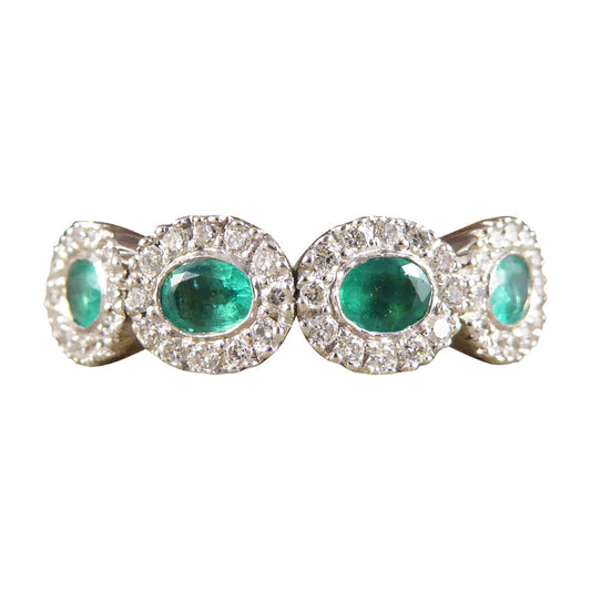 Emerald and Diamond Four Stone Ring