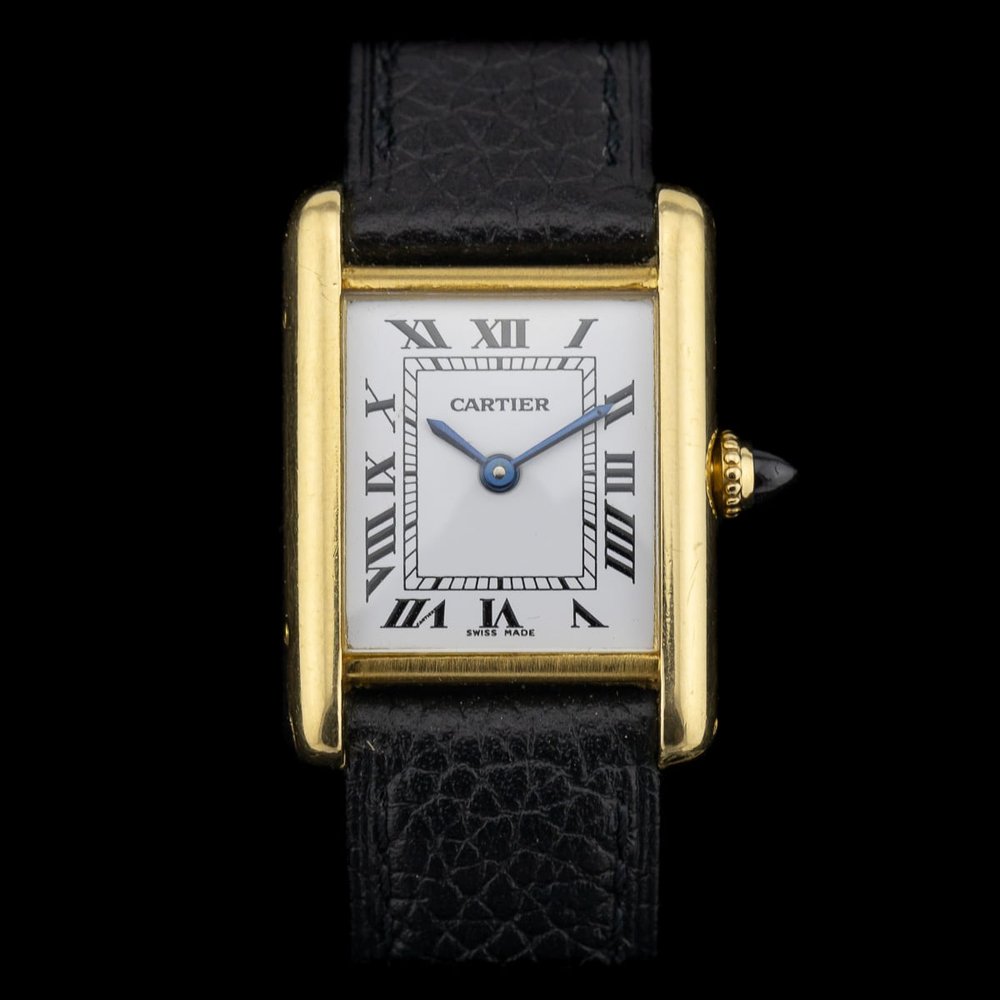 Vintage Cartier Tank Louis Cartier Yellow Gold Small Paris Watch