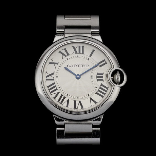 Cartier Ballon Bleu W69011Z4 Stainless Steel 36mm Quartz Watch, Box and Papers