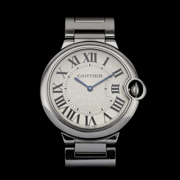 Cartier Ballon Bleu W69011Z4 Stainless Steel 36mm Quartz Watch, Box and Papers