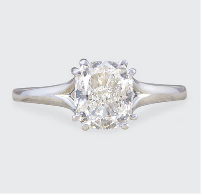 1ct Cushion Cut Diamond Solitaire Engagement Ring
