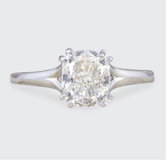 1ct Cushion Cut Diamond Solitaire Engagement Ring