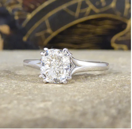 1ct Cushion Cut Diamond Solitaire Engagement Ring