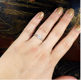 1ct Cushion Cut Diamond Solitaire Engagement Ring