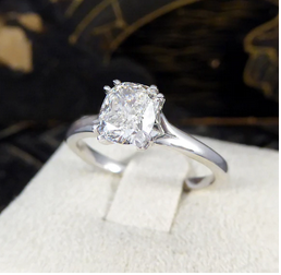 1ct Cushion Cut Diamond Solitaire Engagement Ring