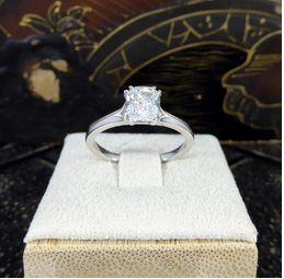 1ct Cushion Cut Diamond Solitaire Engagement Ring