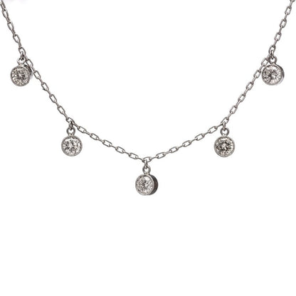 1ct Diamond Five Stone Fringe Necklace