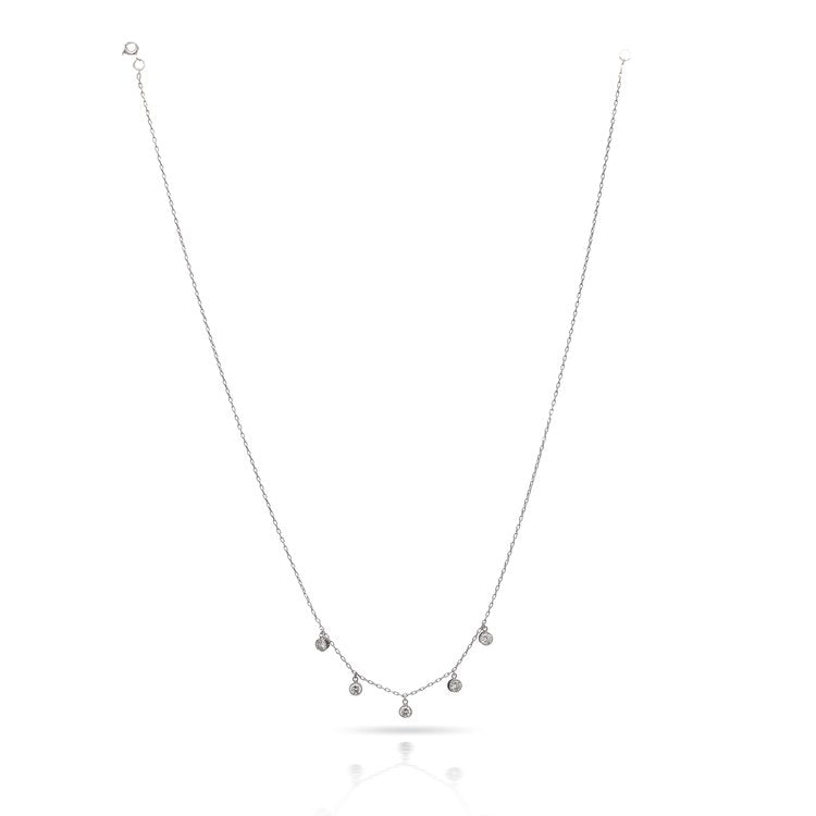 1ct Diamond Five Stone Fringe Necklace