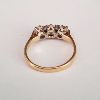 Vintage Diamond Three Stone Ring, 1.00 carat total