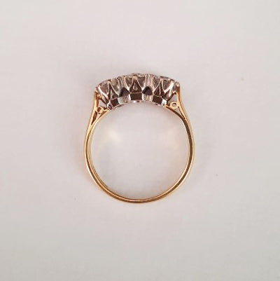 Vintage Diamond Three Stone Ring, 1.00 carat total