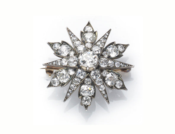 Antique Diamond Star Brooch Pendant