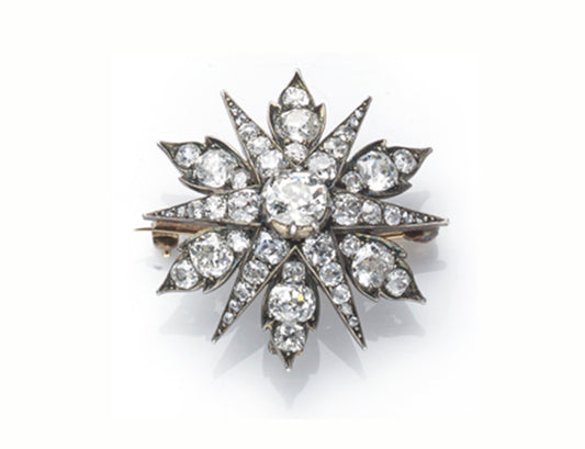 Antique Diamond Star Brooch Pendant