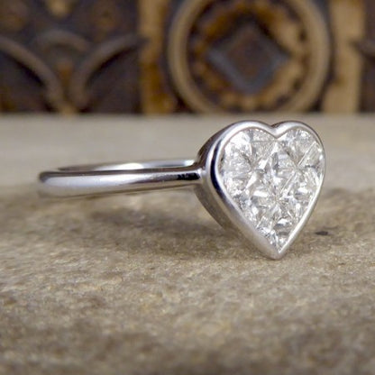 Heart Shaped Diamond Ring, 1.20 Carat Total, set in 18ct White Gold