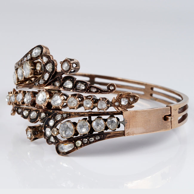 Antique Georgian 6.8ct Diamond Bangle Bracelet