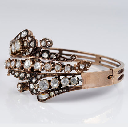 Antique Georgian 6.8ct Diamond Bangle Bracelet