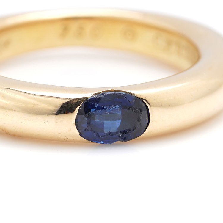Cartier Ellipse Sapphire 18ct Yellow Gold Band Ring