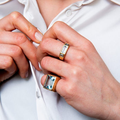 Tiffany and Co Aquamarine and 18ct Gold Ring by Paloma Picasso, Signed