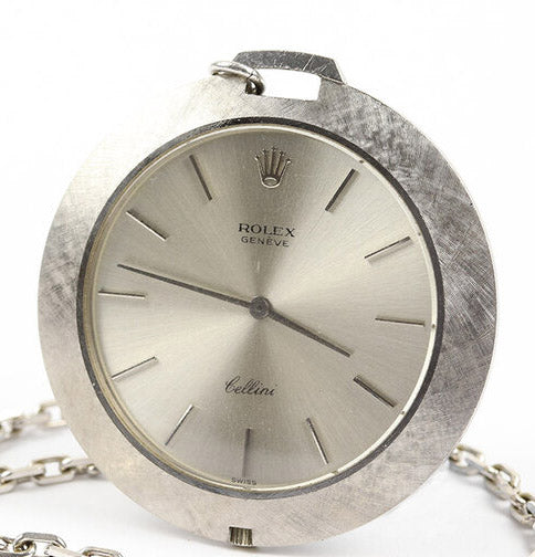 Rolex Cellini 18ct White Gold 3608 Pocket Watch and 18ct White Gold Chain