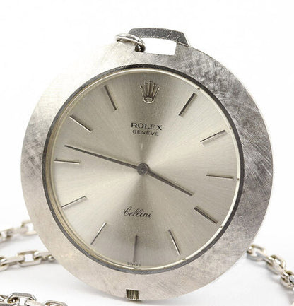 Rolex Cellini 18ct White Gold 3608 Pocket Watch and 18ct White Gold Chain