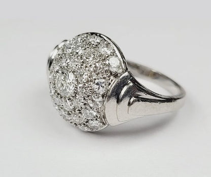 Art Deco Diamond Cluster Bombe Ring