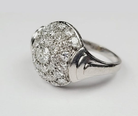 Art Deco Diamond Cluster Bombe Ring